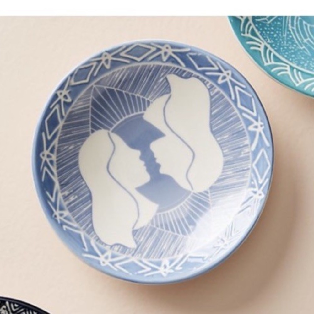 Demetria Chappo Gemini Zodiac Mint Green Trinket Dish Brand New in Box